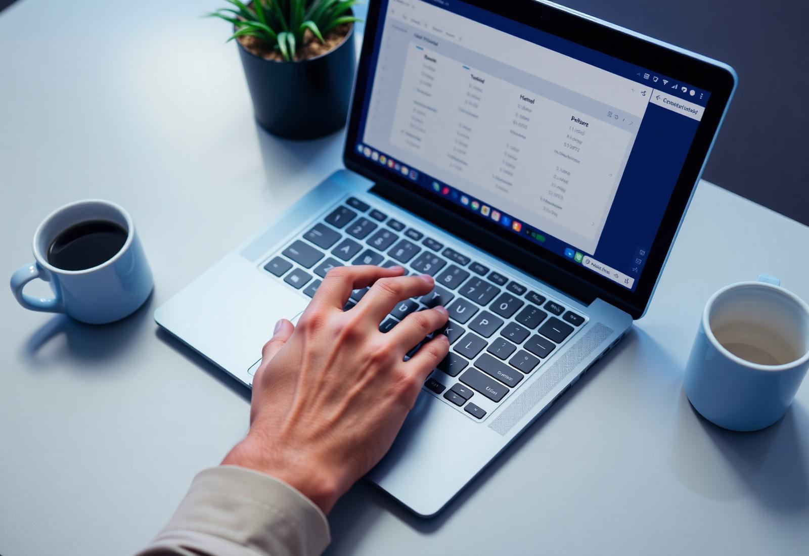 Modern HR workspace with laptop and dashboard